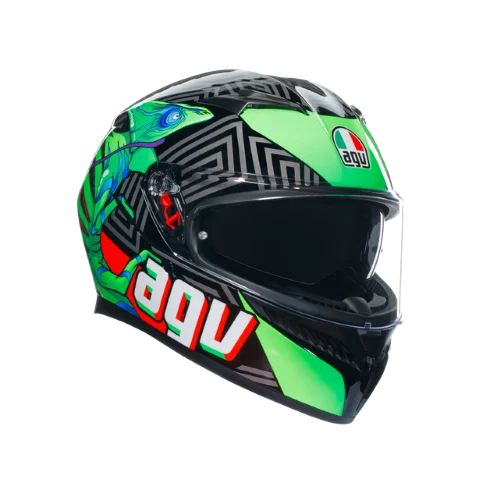 k3-e2206-kamaleon-black-red-green Capacete Agv K3 Kamaleon